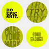 neon yellow "inspirational pack" reusable macbook sticker tabtag