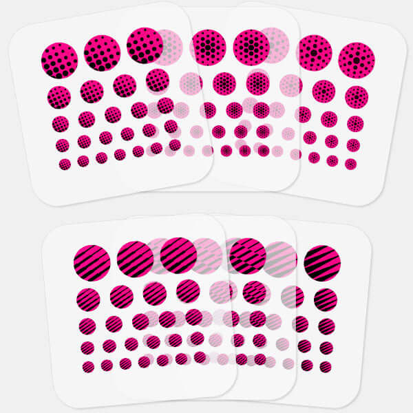 neon pink stacked patterns pack reusable privacy sticker set CamTag