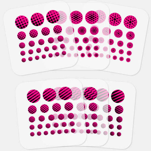 neon pink stacked "patterns pack" reusable privacy sticker set CamTag