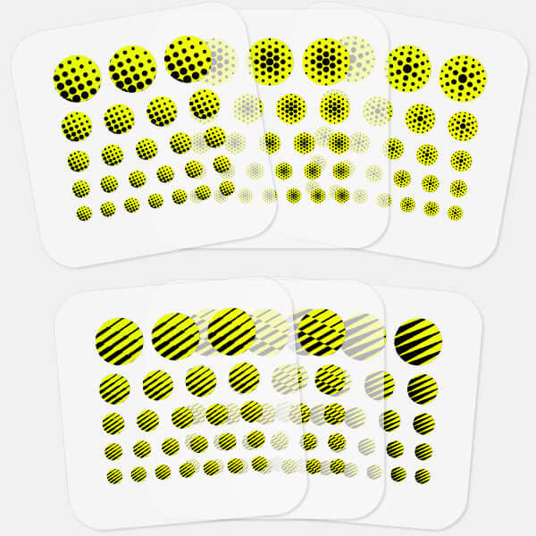 neon yellow stacked patterns pack reusable privacy sticker set CamTag