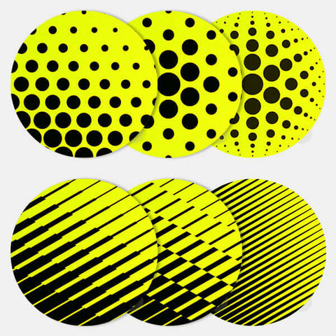 neon yellow stacked "patterns pack" reusable macbook sticker tabtag
