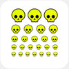 neon yellow "skull" reusable privacy sticker set CamTag