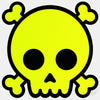 neon yellow "skull" reusable macbook sticker tabtag
