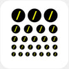 neon yellow "slash" reusable privacy sticker set CamTag