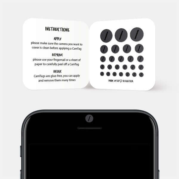 slash symbol camera privacy sticker for smartphone selfie lens — spaceblack Slash CamTag