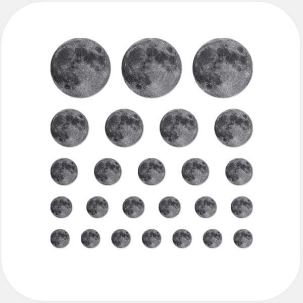 Spacegray Full Moon Reusable Webcam Cover set with multiple sizes for phones laptops tablets and desktops | CamTag