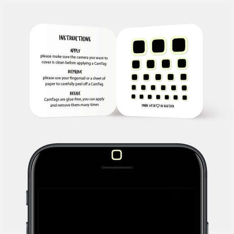 luminescent day square reusable privacy sticker CamTag on phone