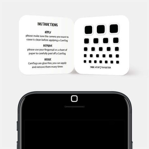 dark "square" reusable privacy sticker set CamTag