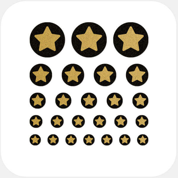reusable camera privacy sticker set with multiple sizes for laptops tablets and smartphones – golden Star CamTag 