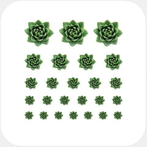 green succulent reusable privacy sticker set CamTag