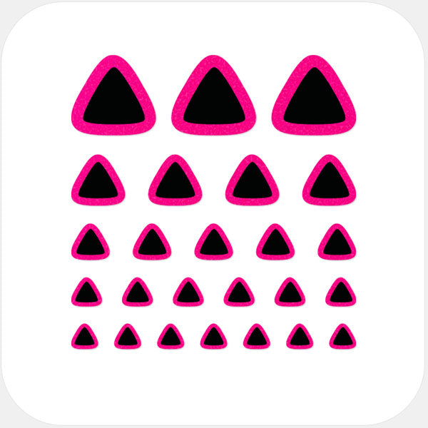 Neon Pink Triangle Reusable Webcam Cover set with multiple sizes for phones laptops tablets and desktops | CamTag