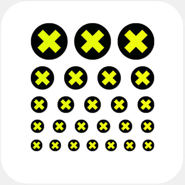 reusable camera privacy sticker set for multiple devices with 5 sizes – neon yellow X CamTag
