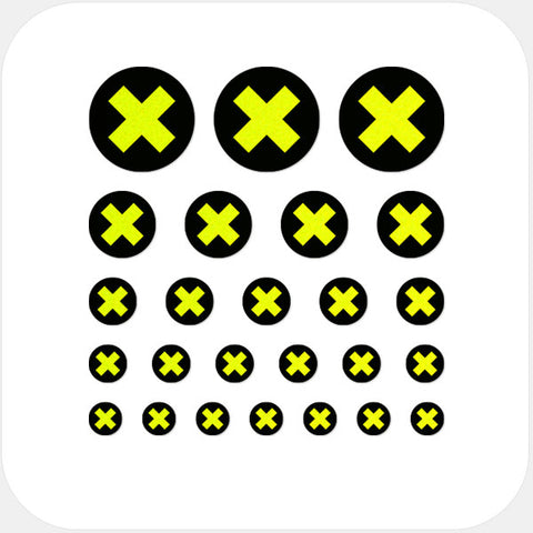 neon yellow "x" reusable privacy sticker set CamTag