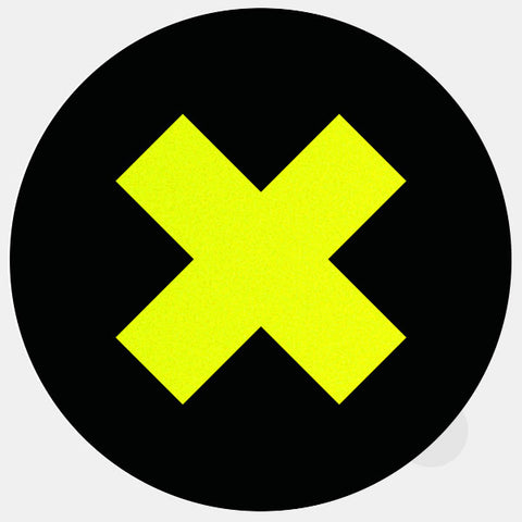 neon yellow "x" reusable macbook sticker tabtag