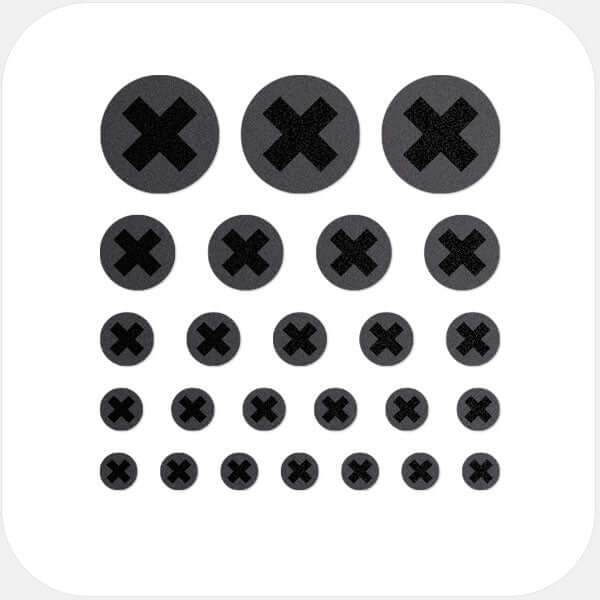 reusable camera privacy sticker set for multiple devices with 5 sizes – spaceblack X CamTag