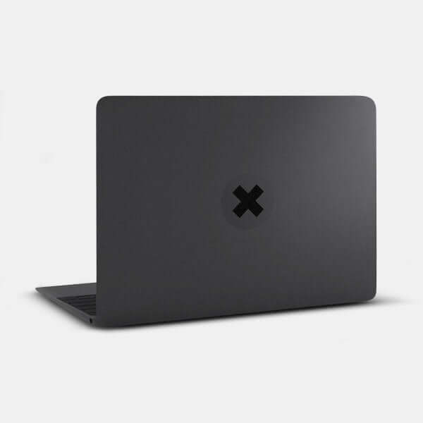 spaceblack x reusable macbook sticker tabtag on a laptop