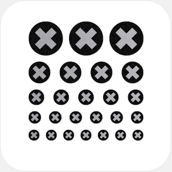 reusable camera privacy sticker set for multiple devices with 5 sizes – spacegray X CamTag