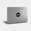 black yes reusable macbook sticker tabtag on a laptop