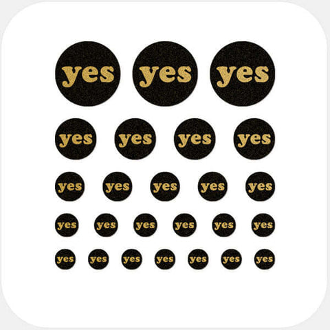 golden "Yes" reusable privacy sticker set CamTag