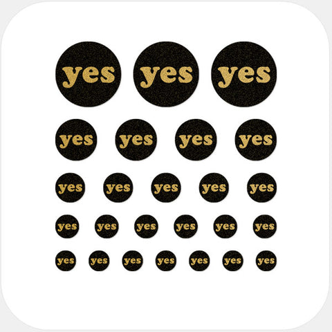golden "Yes" reusable privacy sticker set CamTag
