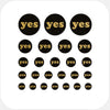 golden "Yes" reusable privacy sticker set CamTag