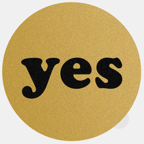 golden "yes" reusable macbook sticker tabtag