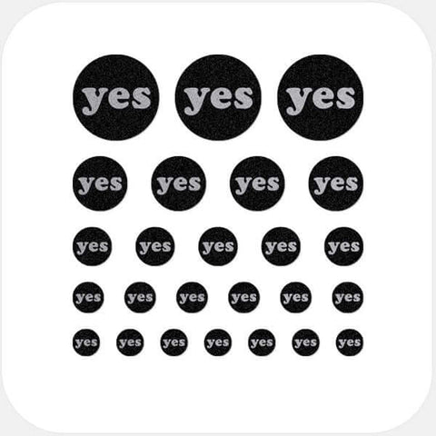 spacegray "Yes" reusable privacy sticker set CamTag