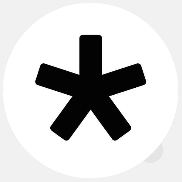 white Asterisk reusable macbook sticker tabtag