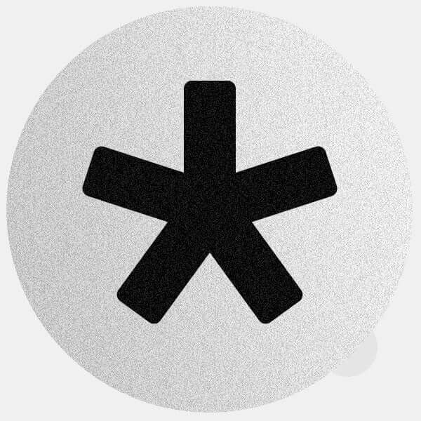 silver Asterisk reusable macbook sticker tabtag