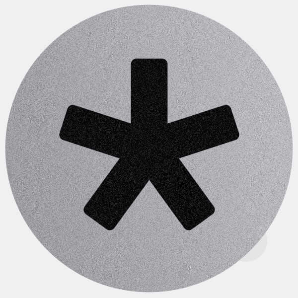 spacegray Asterisk reusable macbook sticker tabtag