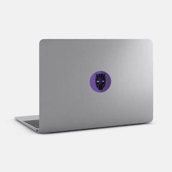 Black Panther reusable macbook sticker tabtag on a mac by plugyou