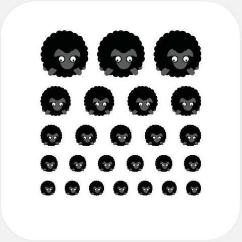 animals "black sheep" reusable privacy sticker set CamTag