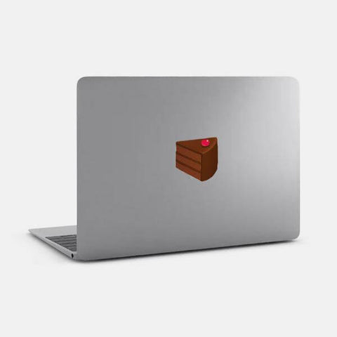 food "chocolate cake" reusable macbook sticker tabtag on a laptop