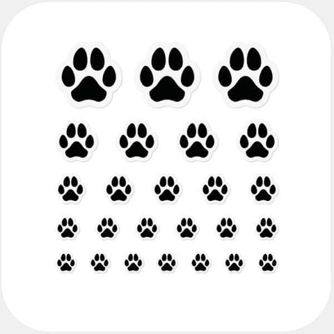 white animals "dog paw" reusable privacy sticker set CamTag