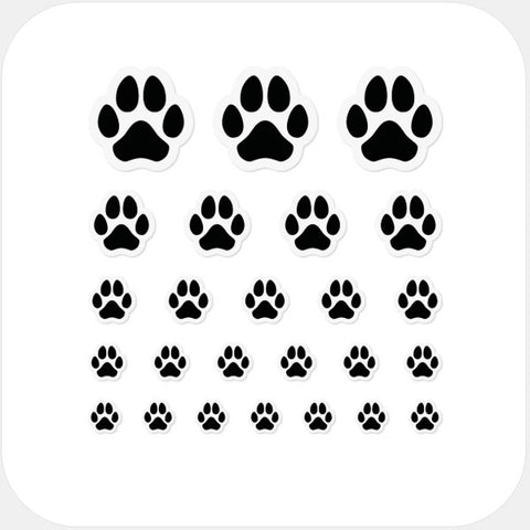 white animals "dog paw" reusable privacy sticker set CamTag