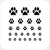 white animals "dog paw" reusable privacy sticker set CamTag