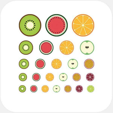 food "fruit set" reusable privacy sticker sets CamTag