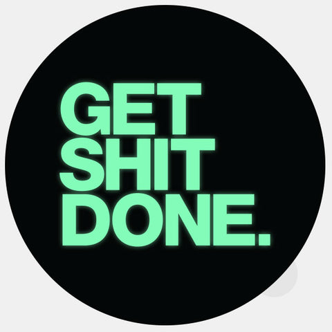 luminescent night "GetShitDone" reusable macbook sticker tabtag