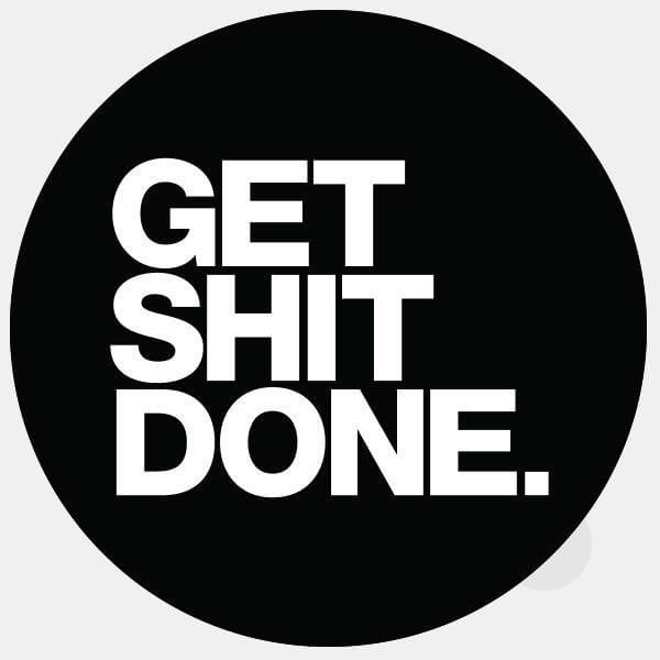 black get shit done reusable macbook sticker tabtag