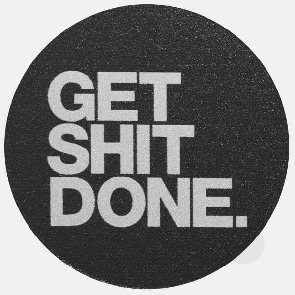 silver "get shit done" reusable macbook sticker tabtag