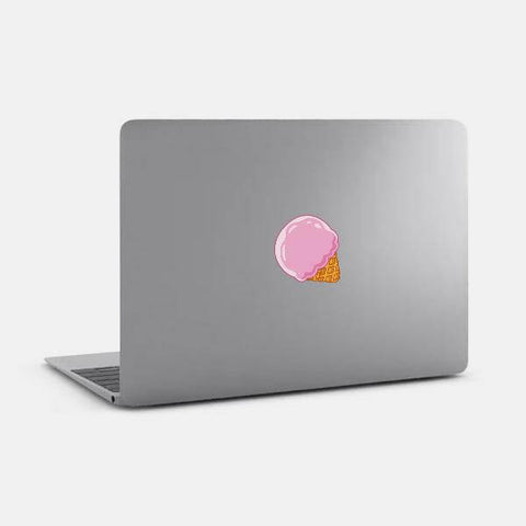 food "blackberry ice cream" reusable macbook sticker tabtag on a laptop