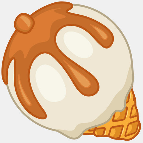 food "caramel ice cream" reusable macbook sticker tabtag