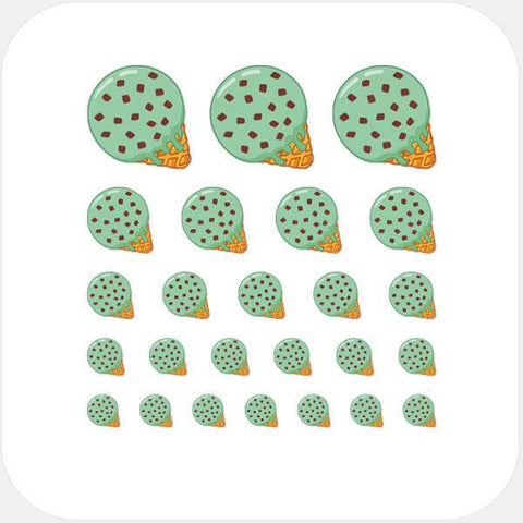 food "mint ice cream" reusable privacy sticker set CamTag