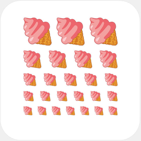 food "strawberry ice cream" reusable privacy sticker set CamTag