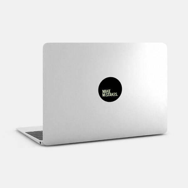luminescent day make mistakes reusable macbook sticker tabtag on a laptop