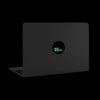 luminescent night "MakeMistakes" reusable macbook sticker tabtag on a laptop