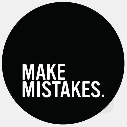 typographic "make mistakes" reusable macbook sticker tabtag