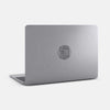 spacegray "MakeYourMark" reusable macbook sticker tabtag on a laptop