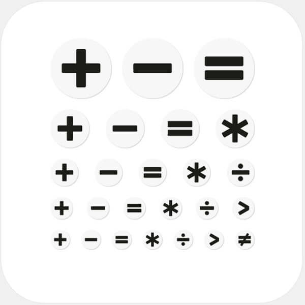 typographic "math set" reusable privacy sticker sets CamTag