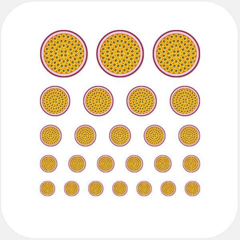 food "Passion Fruit" reusable privacy sticker set CamTag